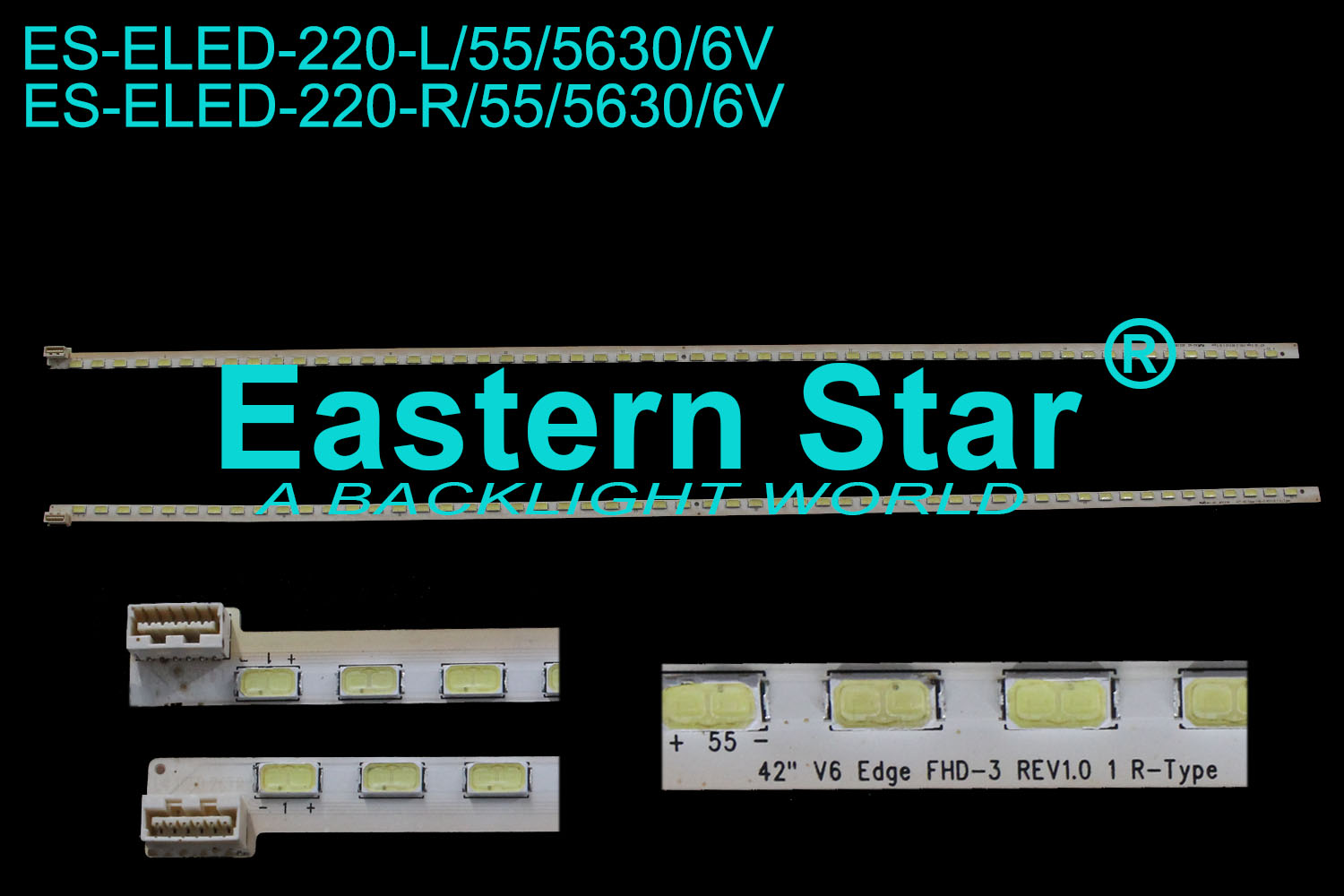 ES-ELED-220 ELED/EDGE TV backlight use for Lg 42'' 55LEDs 42'' V6 Edge FHD-3 REV1.0 1 L/R-Type LED STRIPS(2)