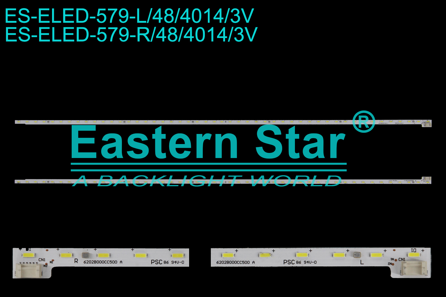 ES-ELED-579 ELED/EDGE TV backlight use for 50'' Sharp LCD-50SU460A L:6202B000CD500  M000BZ3N31A V500DJ7-ME5   R:6202B000CC500  M000BZ3N31A V500DJ7-ME5  LED STRIPS(2)
