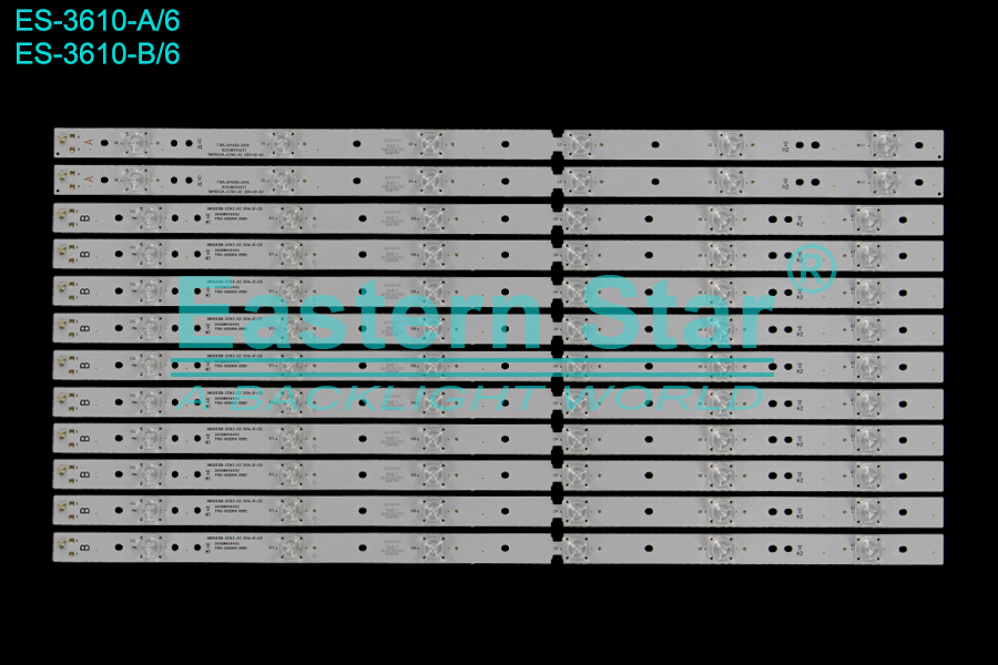 ES-3610 LED TV Backlight use for 55" Skyworth 55E360E A: 7765-655000-D050 303SW550031 SW55D12A-ZC14C-03 2014-01-03 B: 7765-655000-D060 303SW550032 SW55D12B-ZC14C-03 2014-01-03 LED STRIP(12)