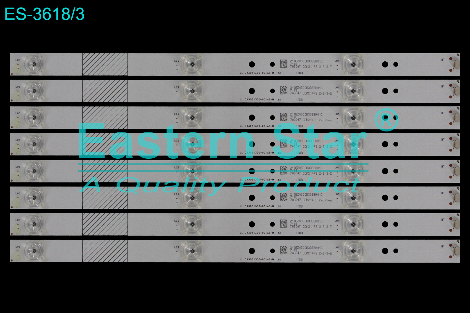 ES-3618 LED TV Backlight use for 43" Tcl  X43YD1 43R4 , 43K6 JL.D43031330-001AS-M  210BZ03D0B338BH01C  LED STRIP(8)