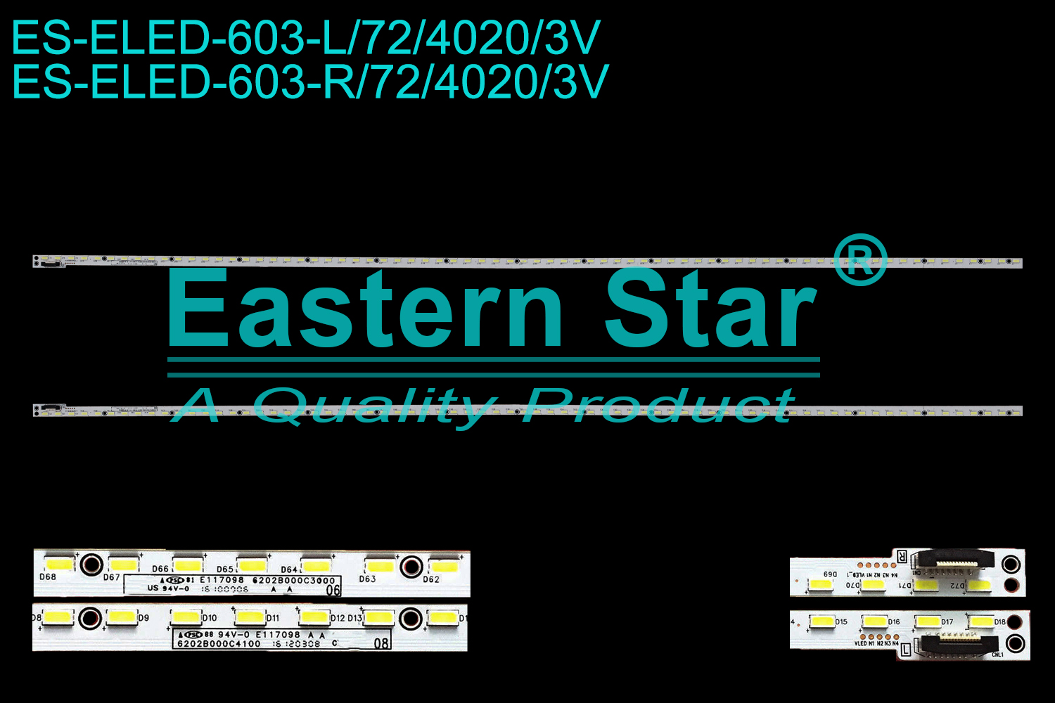 ES-ELED-603 ELED/EDGE TV backlight use for 58''  Sharp 6202B000C3000  6202B000C4100  LED STRIPS(2)