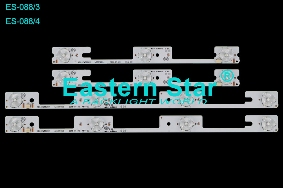 ES-088 TV Backlight use for Konka 32'' 4+3+3+4 KDL32MT626U 35019034/35019056 led backlight strips (4)