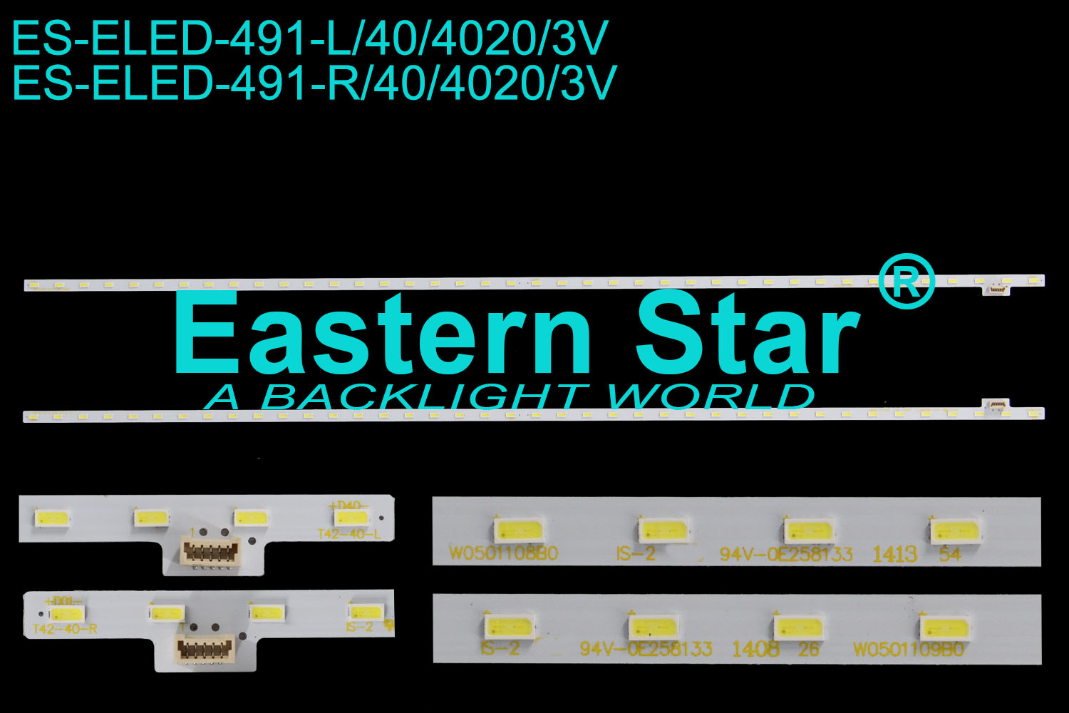 ES-ELED-491 ELED/EDGE TV backlight use for 42'' Sony 42w670 L:T42-40-L  W0501108B0  R:T42-40-R  W0501109B0 LED STRIPS(2）