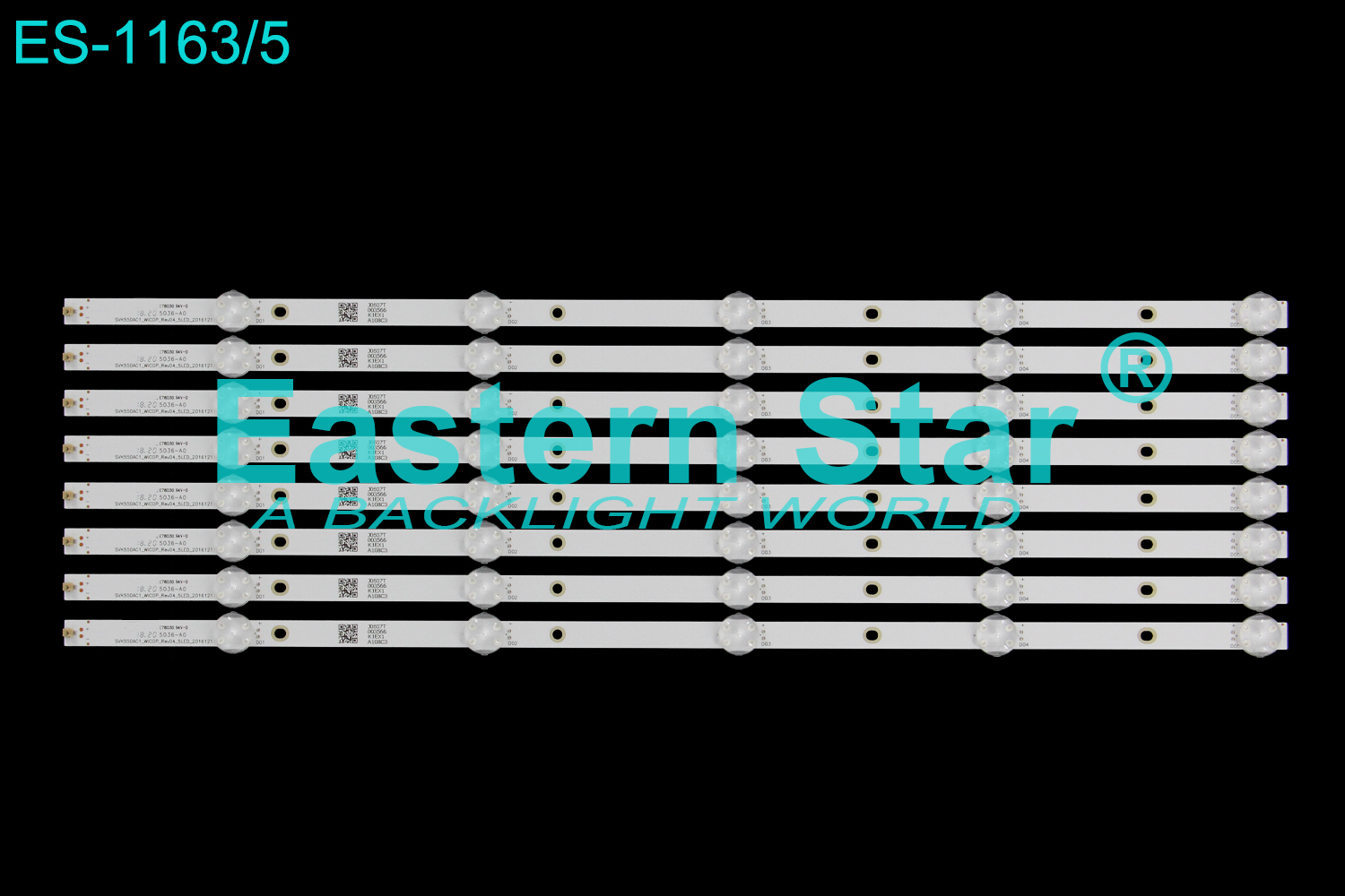 ES-1163  LED TV Backlight use for 55" Toshiba 55LF621U19,55LF711U20 SVK550AC1_WICOP_Rev04_5LED_20161212  LED STRIP(8)