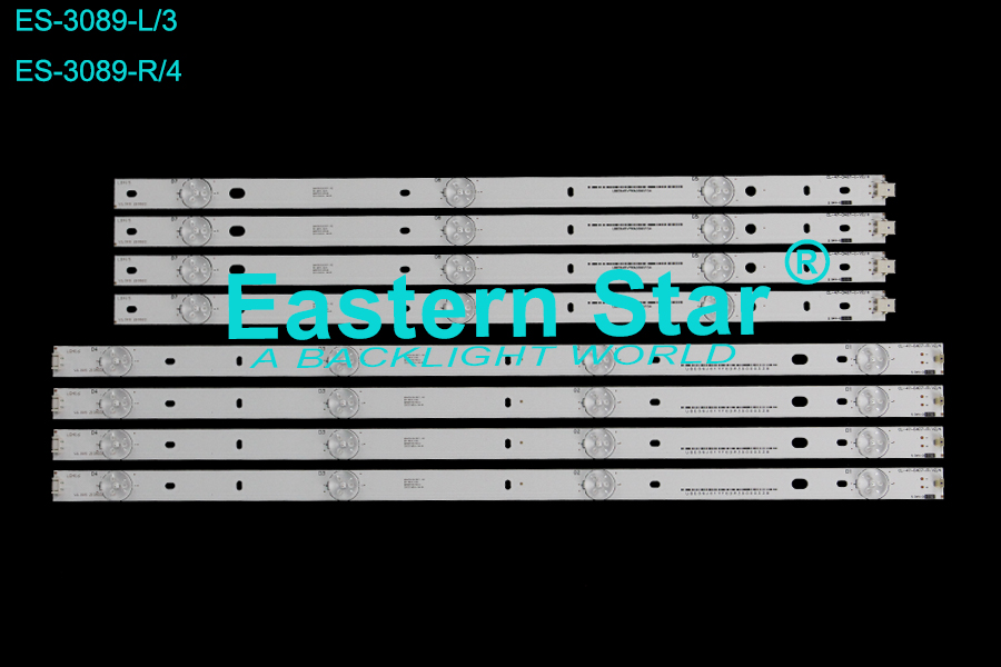 ES-3089 LED TV Backlight use for 47" Philips 47PFG4109/78, 47PFL5708/F7 CL-47-D407-R-V4/CL-47-D407-L-V4  LED STRIP(8)