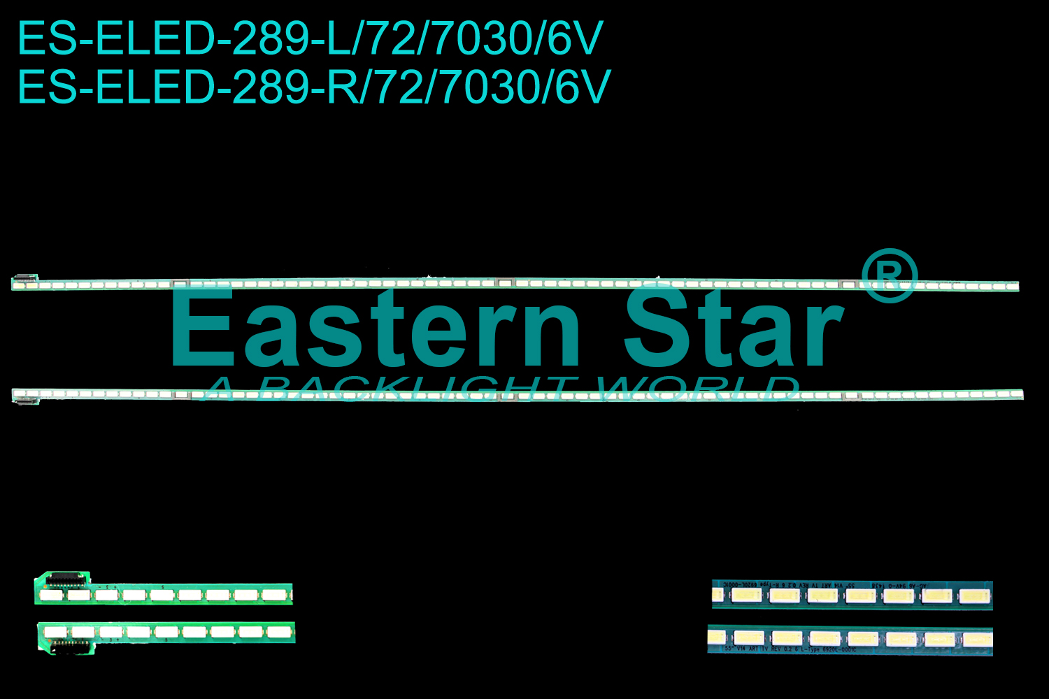 ES-ELED-289 ELED/EDGE TV backlight use for Lg 55'' 55UB830V 55" V14 ART TV REV 0.2 L/R-Type 6920L-0001C LED STRIPS(2)