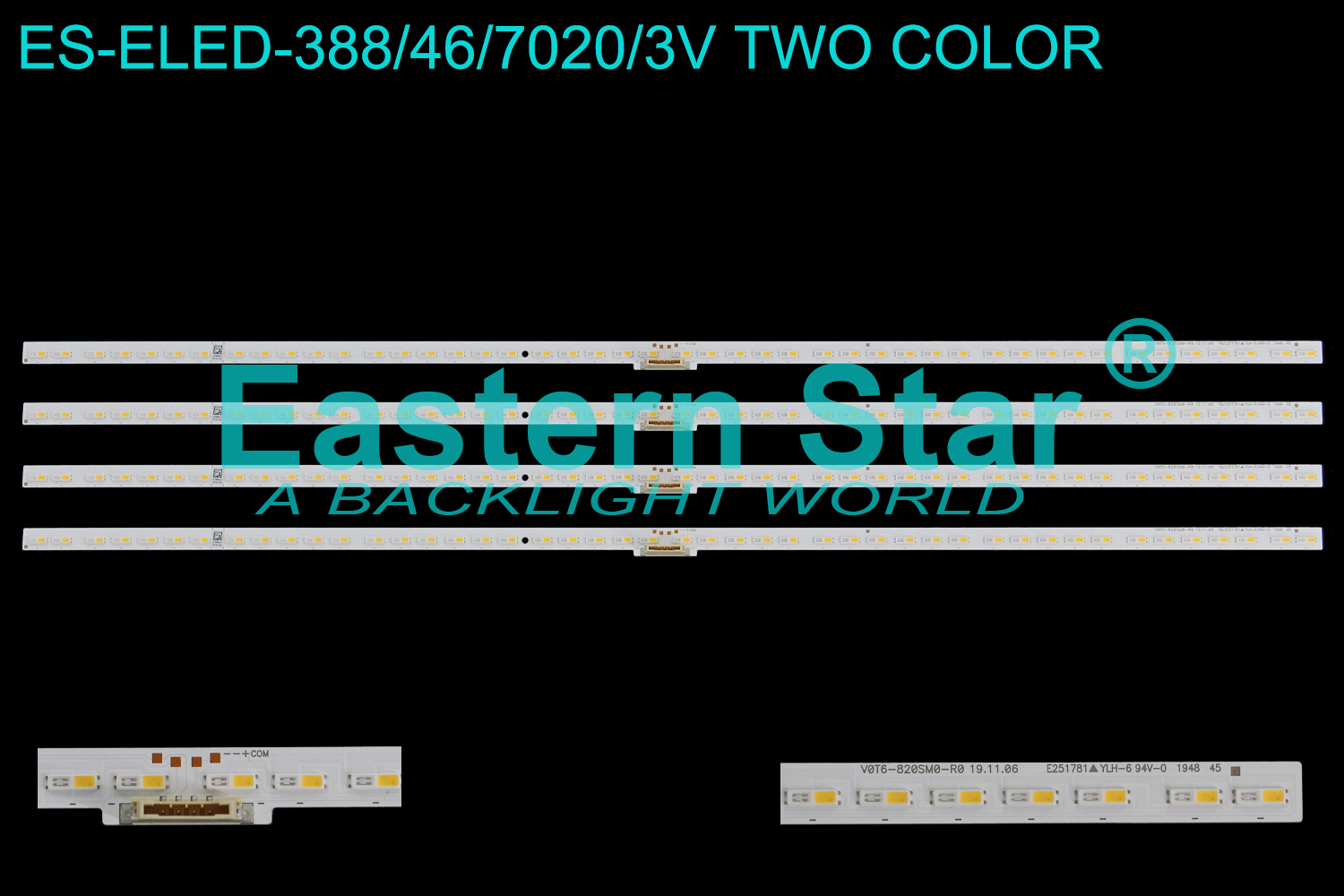 ES-ELED-388 ELED/EDGE TV backlight use for 82'' Samsung QN82Q6DTAFXZA BN96-50387A V0T6-820SM0-R0 19.11.06 LED STRIPS(4)