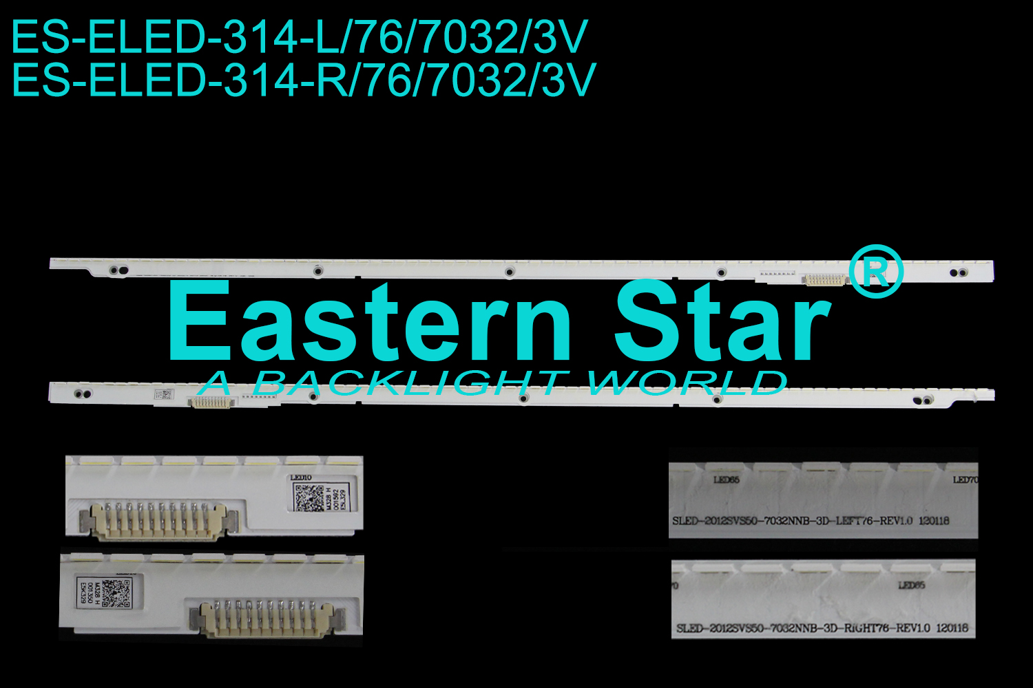 ES-ELED-314 ELED/EDGE TV backlight use for 50'' Samsung SLED-2012SVS50-7032NNB-3D-RIGHT76-TRV1.0 120118 LED STRIPS(2)