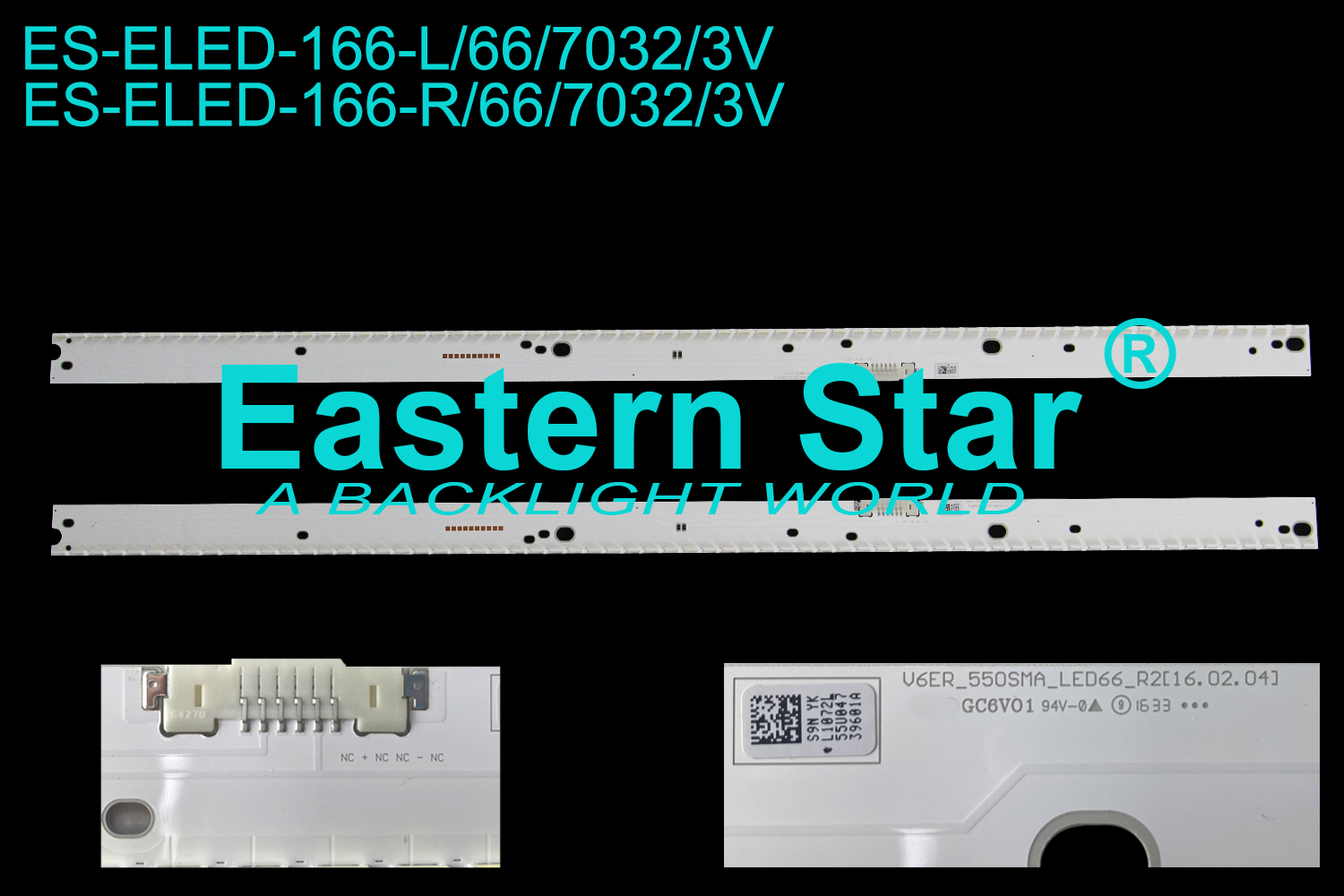 ES-ELED-166 ELED/EDGE TV backlight use for Samsung 55'' UE55MU6500U  V6ER_550SMA_LED66_R2[16.02.04] S_KU6.4/6.5K_55_SFL70_R66_REV1.1_160119_LM41-00462B BN96-39601A BN96-39602A BN96-39595A, BN96-39596ABN96-39597A, BN96-39598A BN96-49195A  LED STRIPS(2)