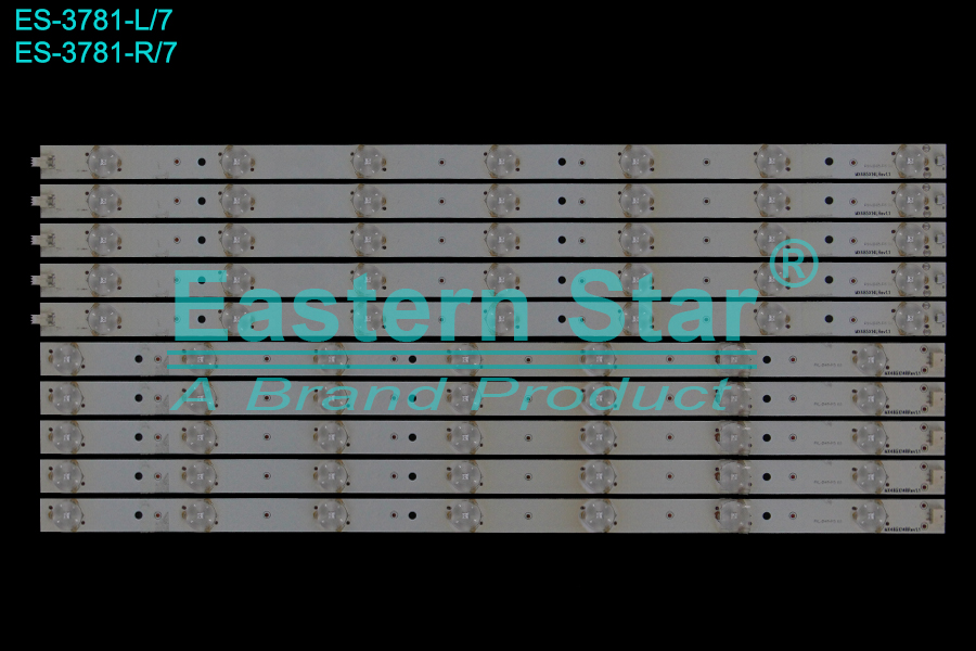 ES-3781 LED TV Backlight use for 48" Vivax 48LD76 L: MX485X14LRev1.1 R: MX485X14RRev1.1 LED STRIP(10)