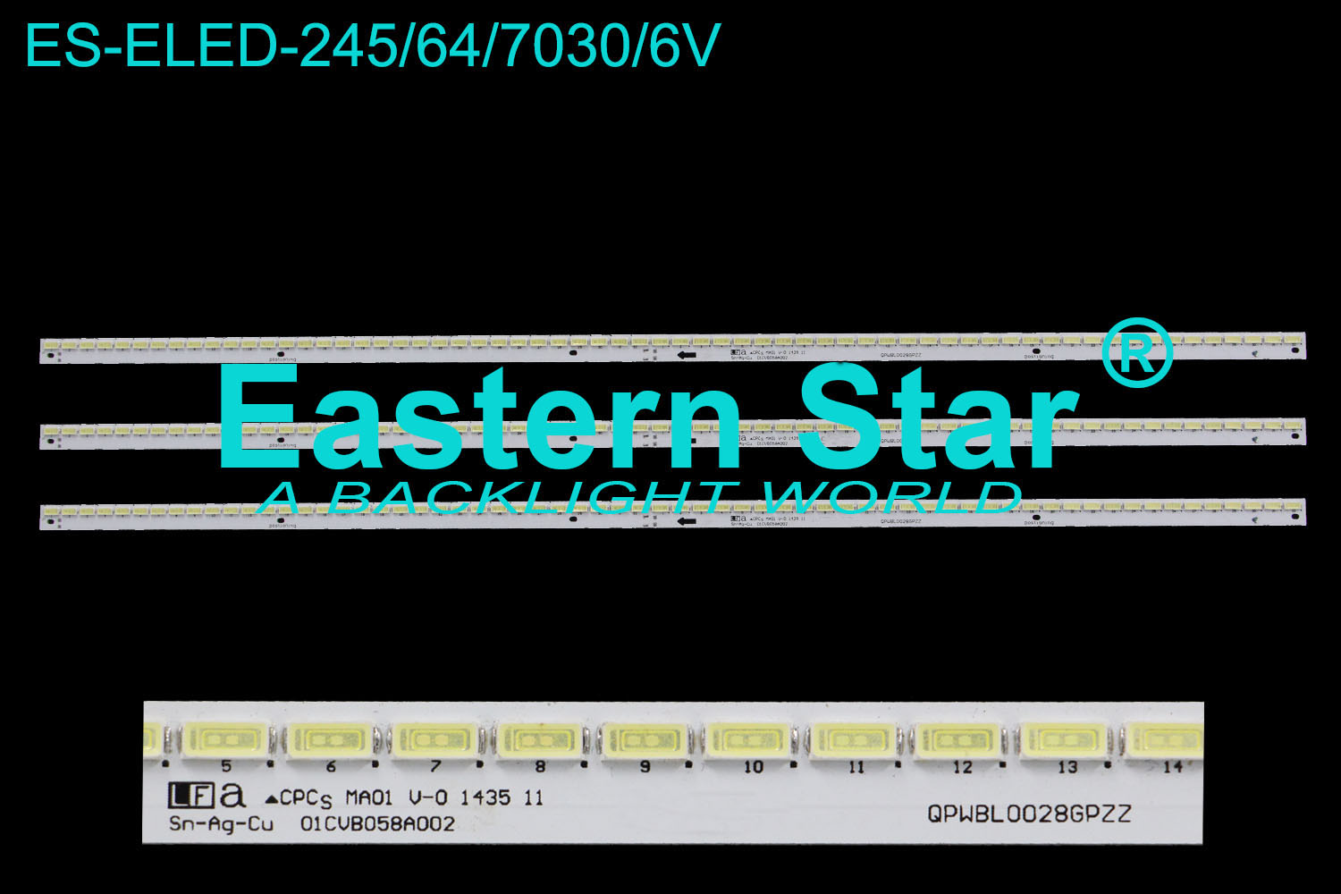 ES-ELED-245 ELED/EDGE TV backlight 70'' 64LEDs use for Sharp 70INCH 7030PKG 64EA Rev0.1_2012092 LED STRIPS(3)