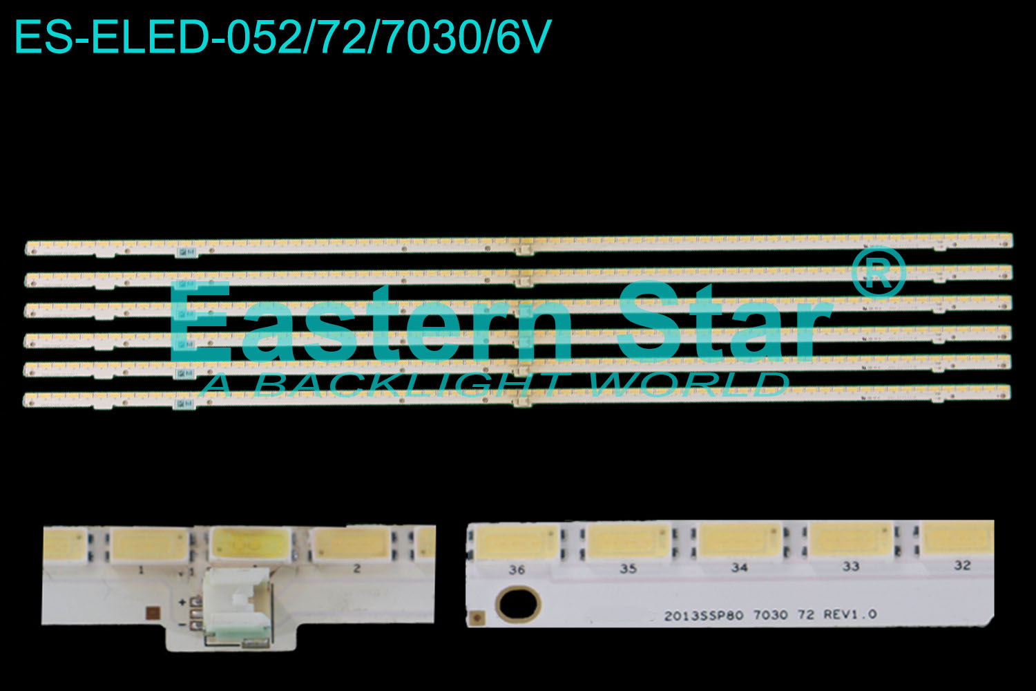 ES-ELED-052 ELED/EDGE TV Backlight use for 80" Sharp 72 LEDs   2013SSP80 7030 72 REV1.0  led backlight strips(6)