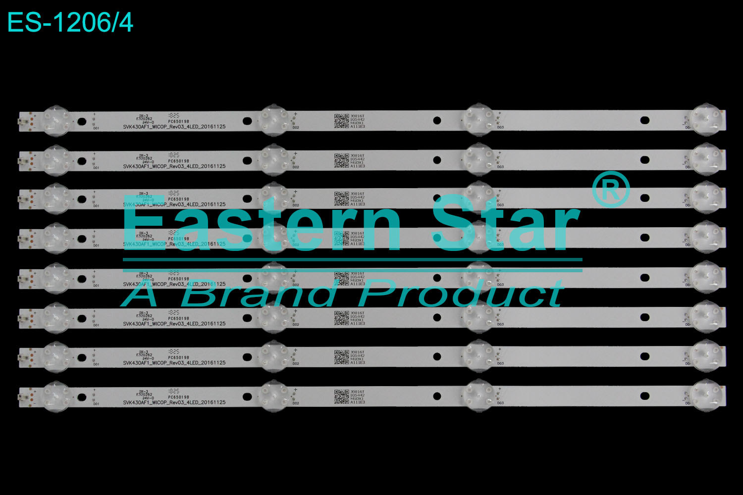 ES-1206 LED TV Backlight use for 43" Toshiba 43LF621U19 PC65019B SVK430AF1_WICOP_REV03_4LED  SVK430AF1 WICOP REV04 4LED 20190117  LED STRIP(8)