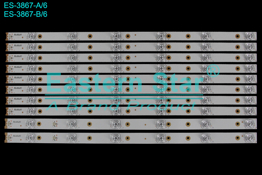 ES-3867 LED TV Backlight use for 55" Tcl L55A980CUD A:55HR330M06A2 55P1-CUD   B.55HR330M06 B2 55P1-CUD LED STRIP(10)