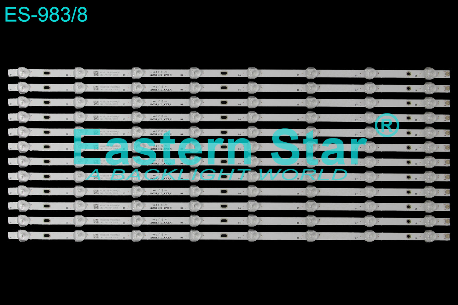 ES-983 LED TV Backlight use for 55" Atyme  550AM7UD SQY55LB-8X12_MCPCB_V2  LED STRIP(12)