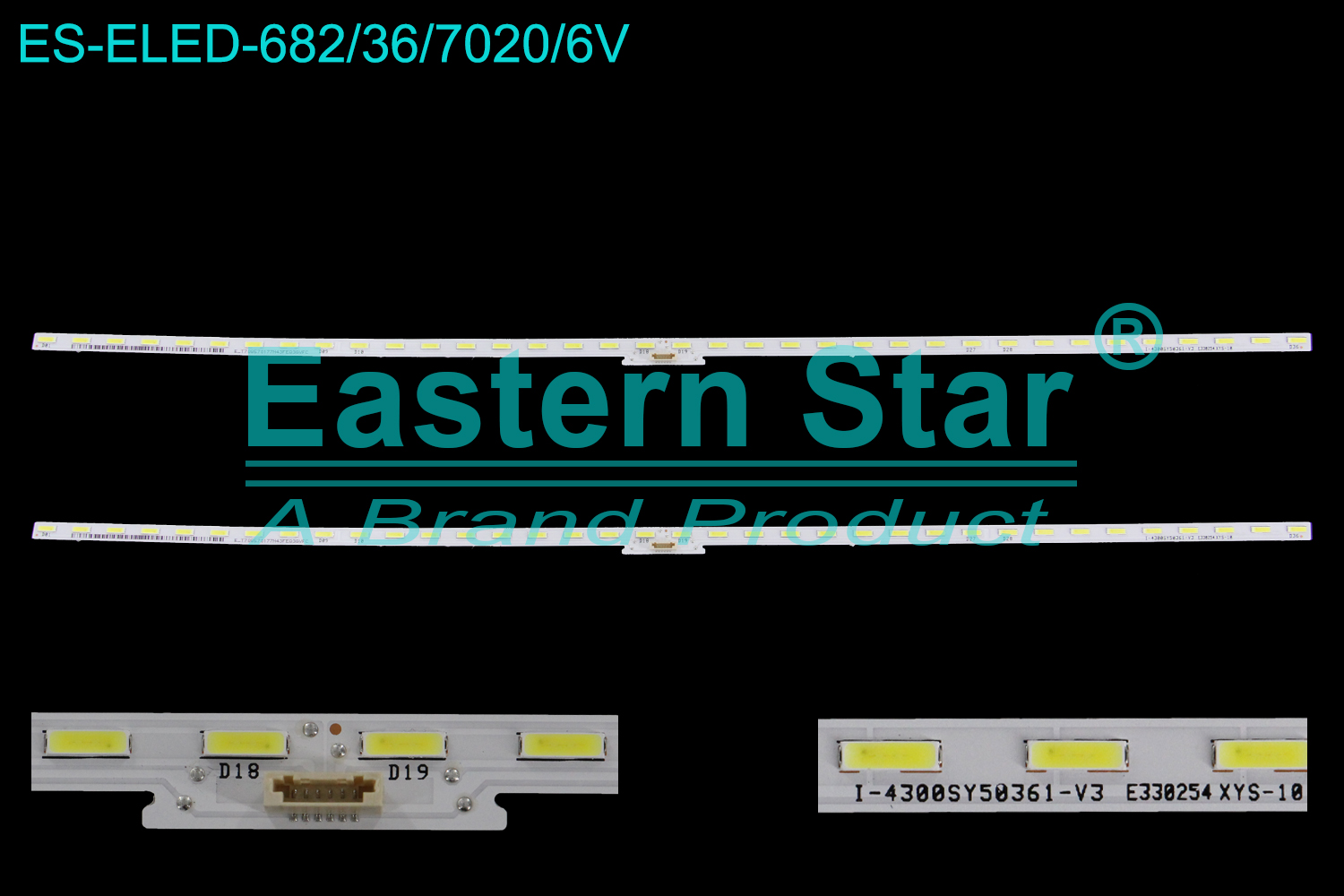 ES-ELED-682 ELED/EDGE TV backlight use for 43'' Sony XBR-43X800G  I-4300SY50361-V3  E330254 XYS-10 LED STRIPS(2)
