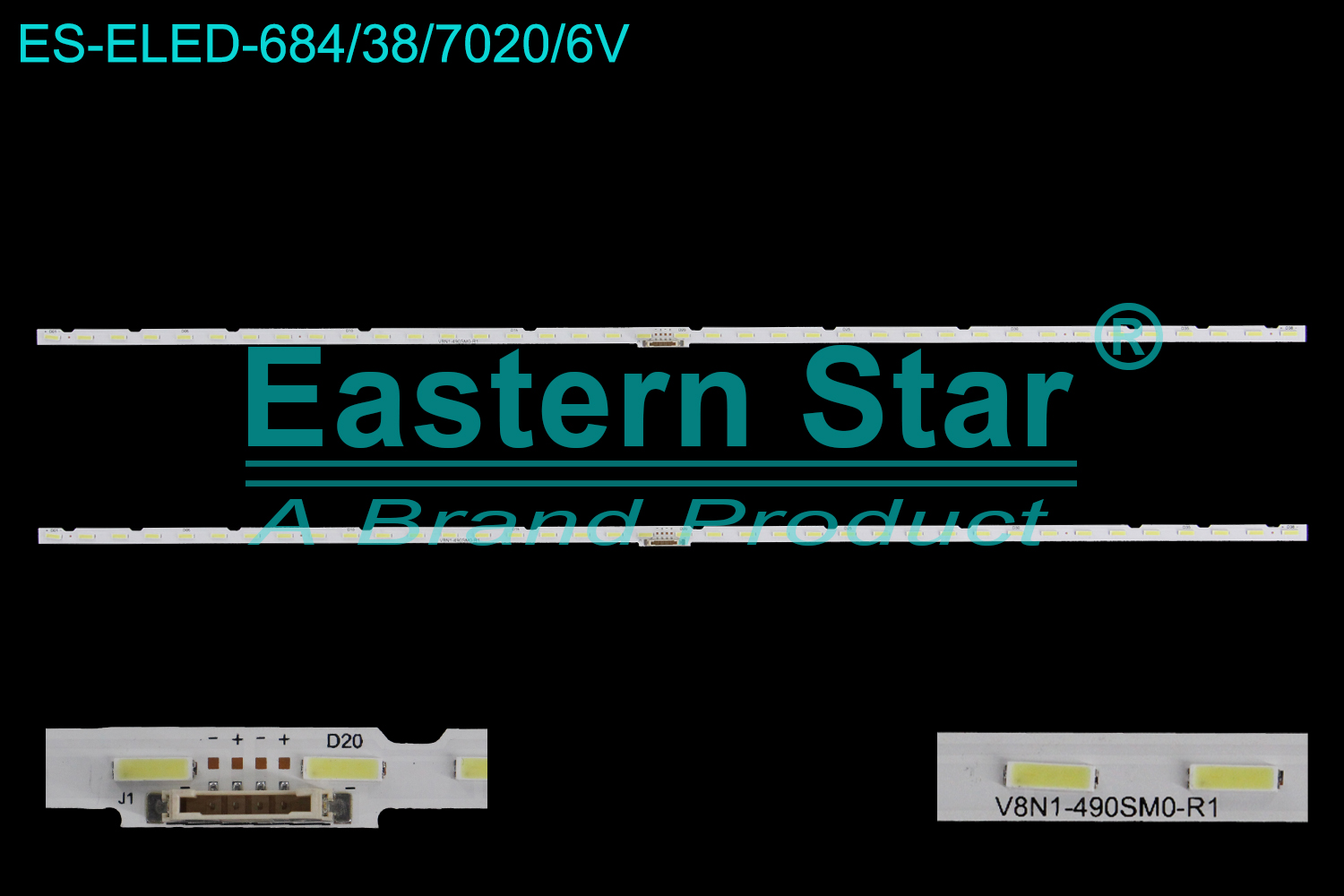 ES-ELED-684 ELED/EDGE TV backlight use for 49'' Samsung UE49NU7500U V8N1-490SM0-R1  BN96-46033A BN95-04872A CY-NN055HGLV5H LED STRIPS(2)