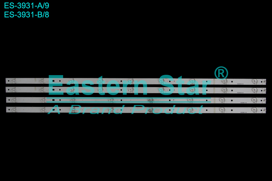ES-3931 LED TV Backlight use for 40" Tesla/Goldstar S40D302D2  A:40E3000-X1-9 E469119 YALO3-00935280-007 6419 D006443 D3SCB 125-130 3.0-3.2 B:40E3000-X1-8 E469119 YALO3-00935280-007 6419 D006443 D3SCB 125-130 3.0-3.2  LED STRIP(4)