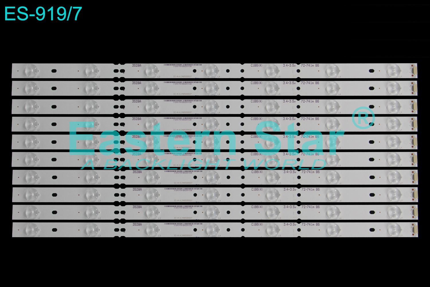 ES-919 LED TV Backlight use for 50" Rca LED50B45RQ  IC-A-KJAB50D50713528AJC-KJAB50D507 LED STRIP(10)