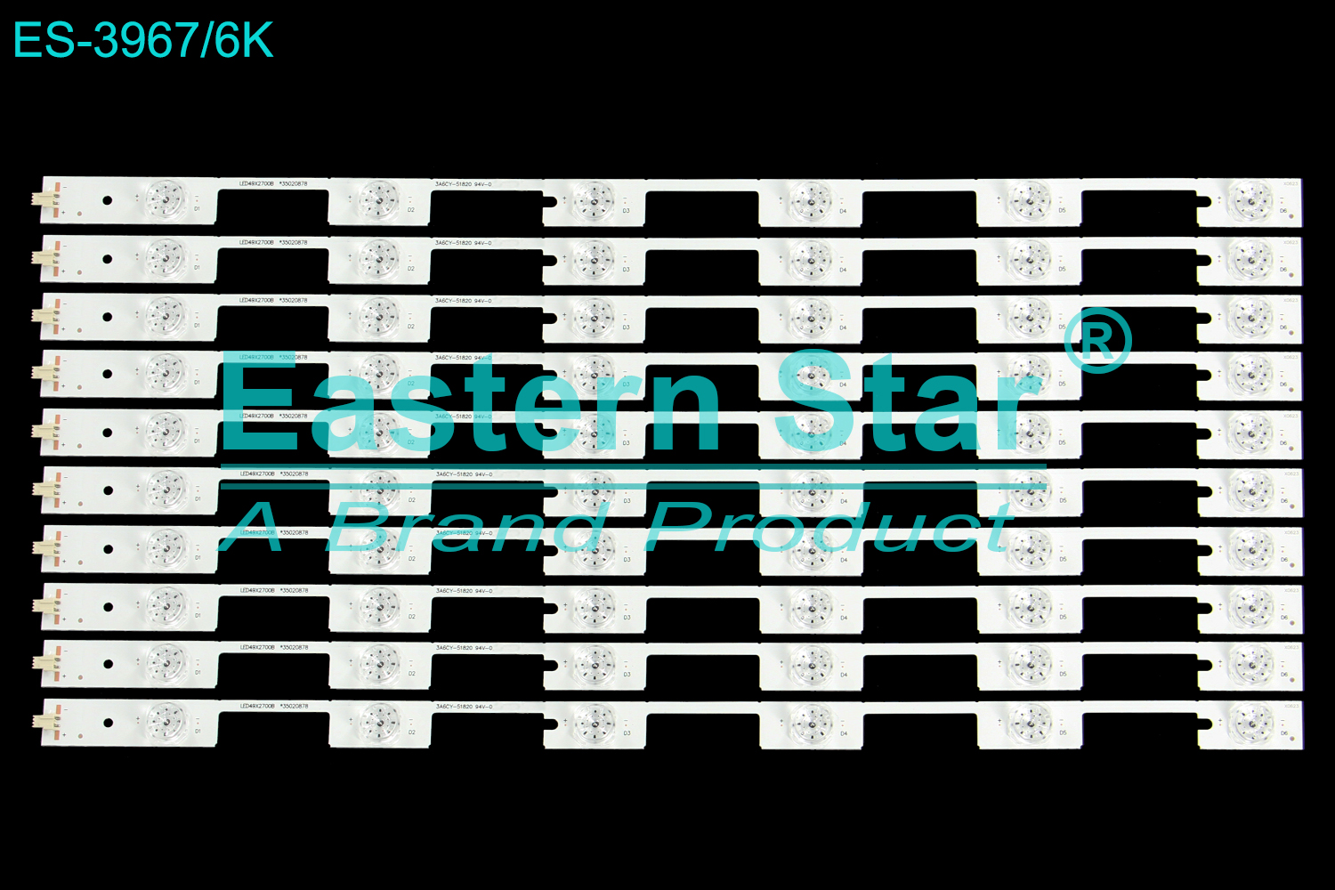 ES-3967 LED TV Backlight use for 49" Konka LED49X2700B 3A6CY-51820  LED STRIP(10)