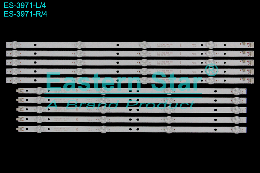 ES-3971 LED TV Backlight use for 50" Onn ONA50UB19E05 /Rca RNSMU5036-B DLED50SMD 5X8 0001 2018-03-13 A08 LED STRIP(10)