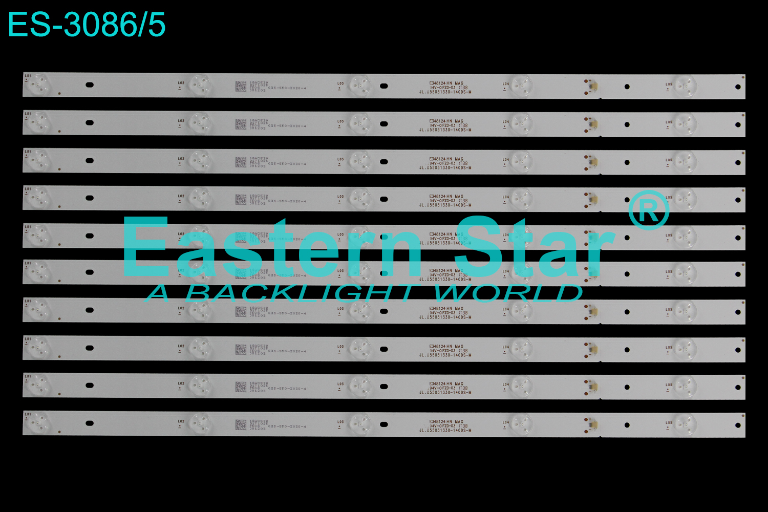 ES-3086 LED TV Backlight use for 55" Rca RTRU5527-US JL.D55051330-140DS-M  LED STRIP(10)