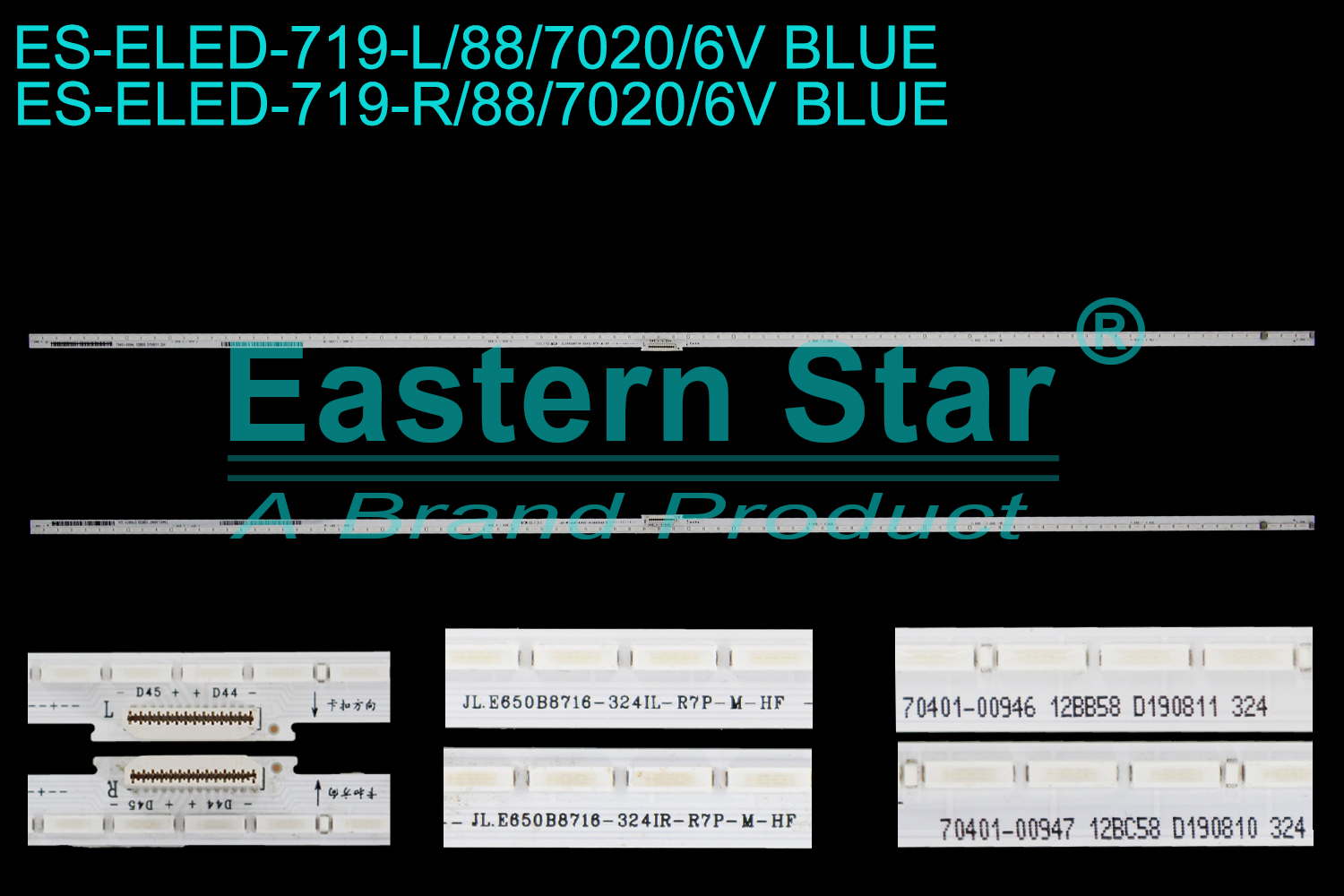 ES-ELED-719 ELED/EDGE TV backlight use for 65'' Huawei V65 HEGE-560  L:JL.E650B8716-324IL-R7P-M-HF 70401-00946 12BB58 D190811 324   R:JL.E650B8716-324IR-R7P-M-HF 70401-00947 12BC58 D190810 324 LED STRIPS(2)