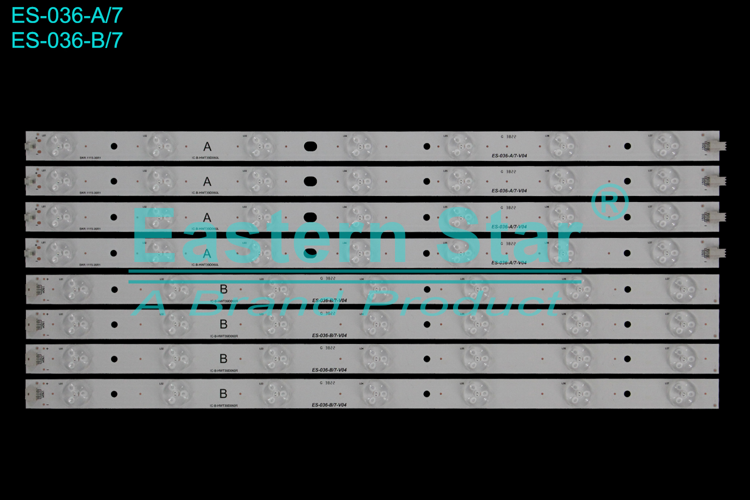 ES-036 backlight bar use for Nordmende/Sanyo/Sharp 39'' 7+7 180-W00-390000H IC-B-HWT39D060R/L LED TV Strips (8)