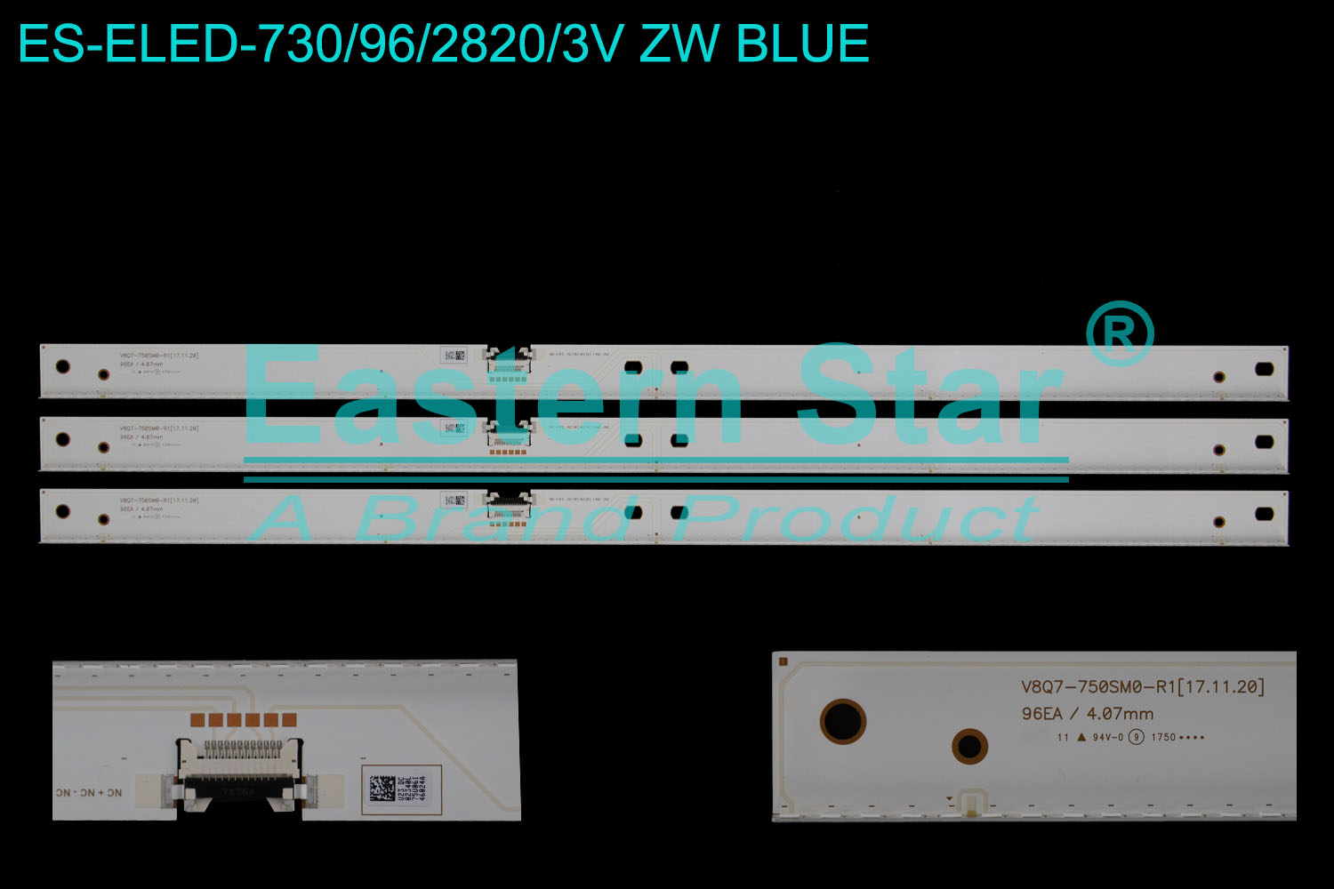 ES-ELED-730 ELED/EDGE TV backlight use for 75'' Samsung  QN75Q75FNFXZA V8Q7-750SM0-R1[17.11.20] 96EA/4.07mm BN96-46024A LM41-00587A LED STRIPS(3)