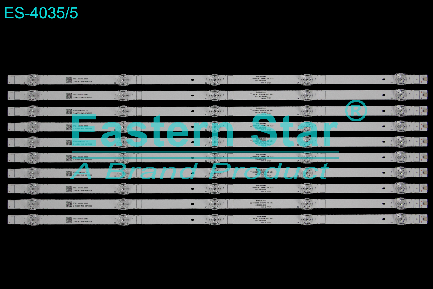 ES-4035 LED TV Backlight use for 65" Skyworth 65H4 65G51 7765-665000-D580 D-YN08C1V888-65A7D08 303SW650060 SW65D05-ZC66AG-06 5S1P 65D3B5CY60814  LED STRIP(10/12)