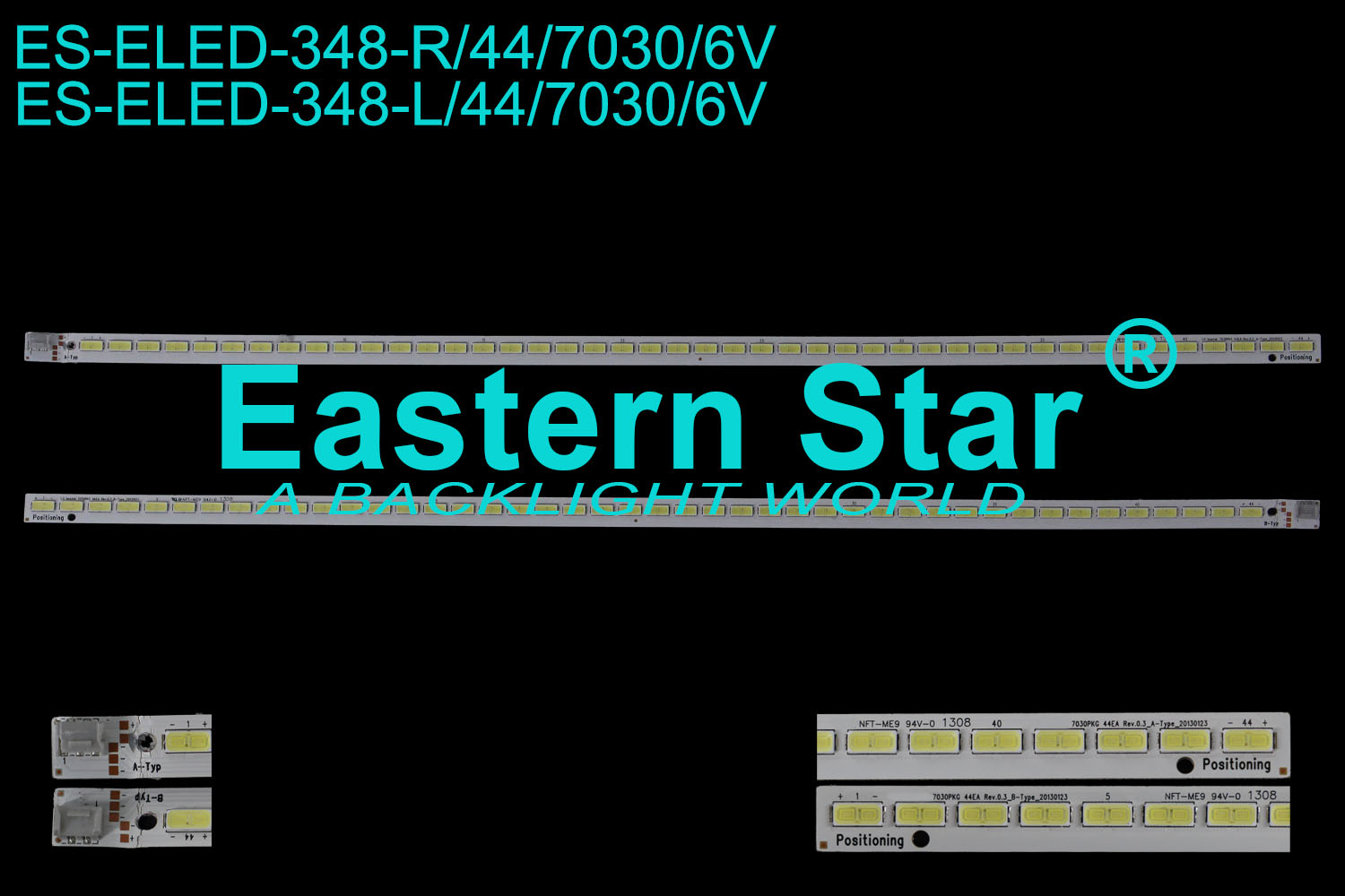 ES-ELED-348 ELED/EDGE TV backlight use for 60'' Vizio M601D-A3, M601d-A3R 7030PKG 44EA A-TYPE_2013123, 7030PKG 44EA B-TYPE_20130123 LED STRIPS(4)