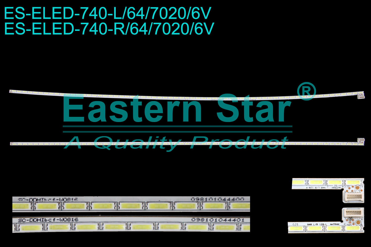 ES-ELED-740 ELED/EDGE TV backlight use for 48'' Xiaomi  L48M3-AA  L:SO-00HIbcf-W0816 098101044400  N48 L/B 128-L   R:SO-00HIbcf-W0816 098101044401  N48 L/B 128-R LED STRIPS(2)