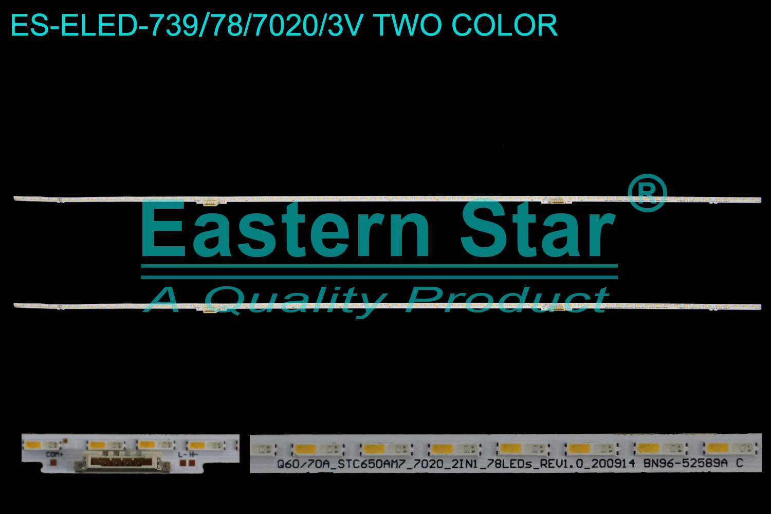 ES-ELED-739=ES-ELED-619 ELED/EDGE TV backlight use for 65'' Samsung QN65LS03ADFXZA  52589A C  Q60/70A_STC650AM7_7020_2IN1_78LEDs_REV1.0_200914  LED STRIPS(2)