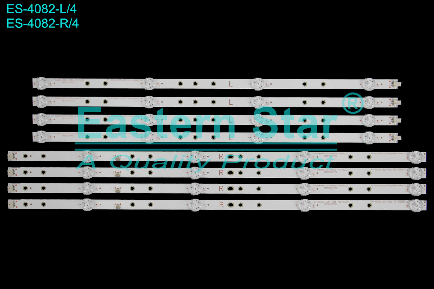 ES-4082 LED TV Backlight use for 50" Philips 50PUF7294/T3 07-50ES09-3030-0D35-4X8-190321  261501007970  TPV-50ES09-3030-OD35-4X8 20200217-C  LED STRIP(8)