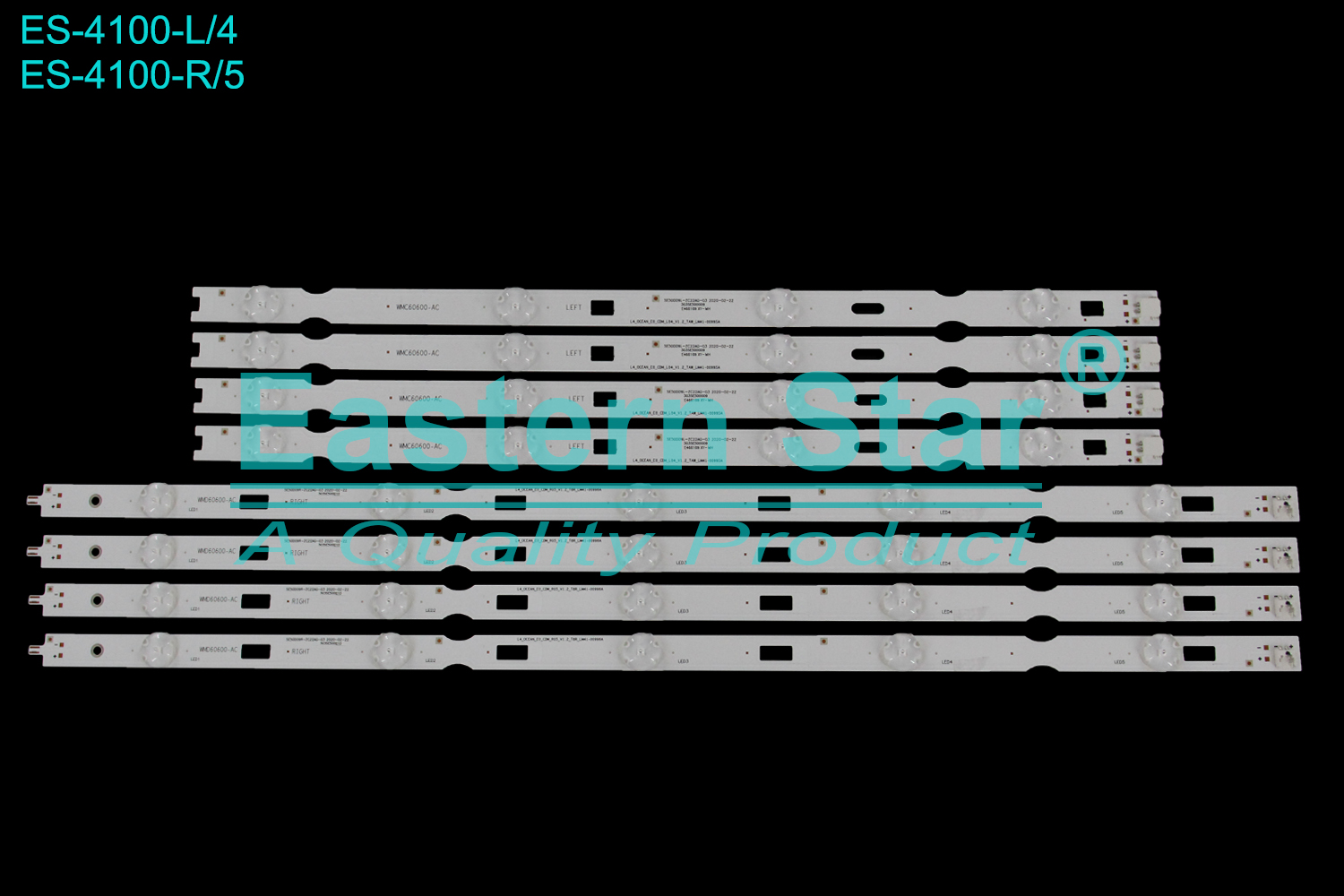 ES-4100 LED TV Backlight use for 50" Arcelik/Beko 50GFU7900A R/L:WMD60600-AC SE50D09R-ZC22AG-03 2020-02-22 303SE500010 E466169 XY-MH L4_OCEAN_E0_CDM_R05_V1.2_T8R_LM41-00996A / L4_OCEAN_E0_CDM_L04_V1.2_TAW_LM41-00995A  LED STRIP(8)