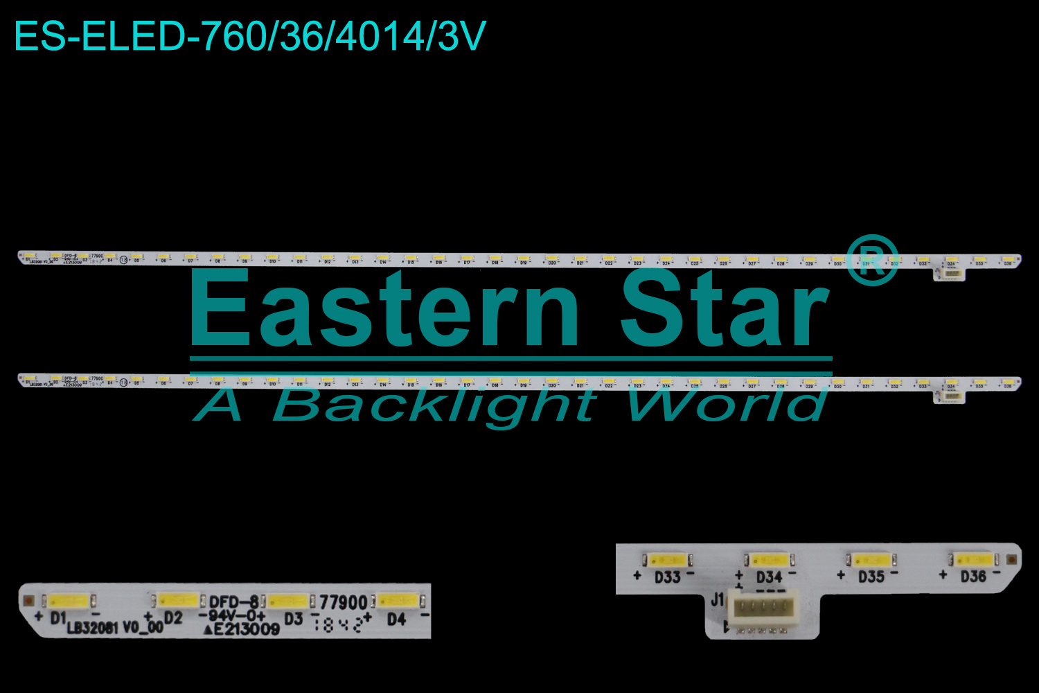 ES-ELED-760 ELED/EDGE TV backlight use for 32''  Sony KDL-32WD755 LB32081 V0_00 LED STRIPS(2)