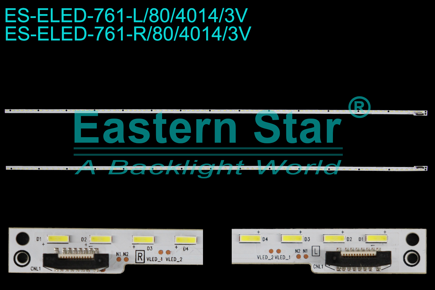 ES-ELED-761 ELED/EDGE TV backlight use for 65'' Panasonic TX-65EX700B L: 6202B000C8200  VLED_2 VLED_1 N2I442I5486TAHXLC0089L80000A  R: 6202B000C9200 VLED_1 VLED_2 N2I442I5486TAHXLC0089M400001 LED STRIPS(2)
