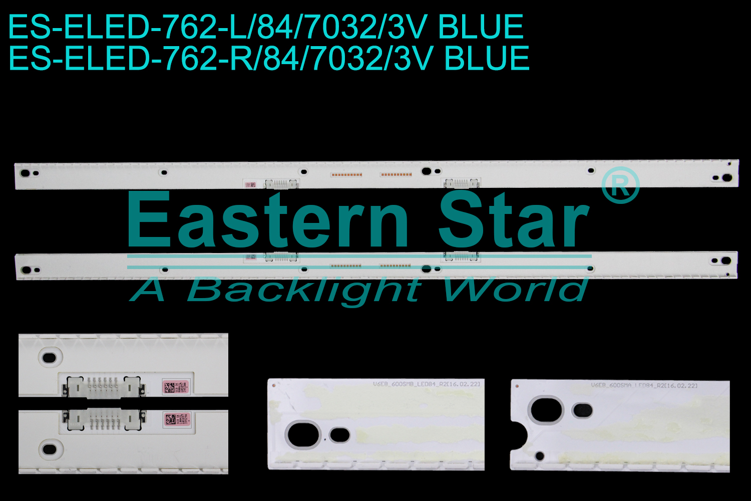 ES-ELED-762 ELED/EDGE TV backlight use for 60'' Samsung UN60KS7000 L:V6EB_600SMA_LED84_R2[10.02.22] R:V6EB_600SMB_LED84_R2[10.02.22]  BN96-39529A LM41-00229A BN96-39530A LM41-00231A LED STRIPS(2)
