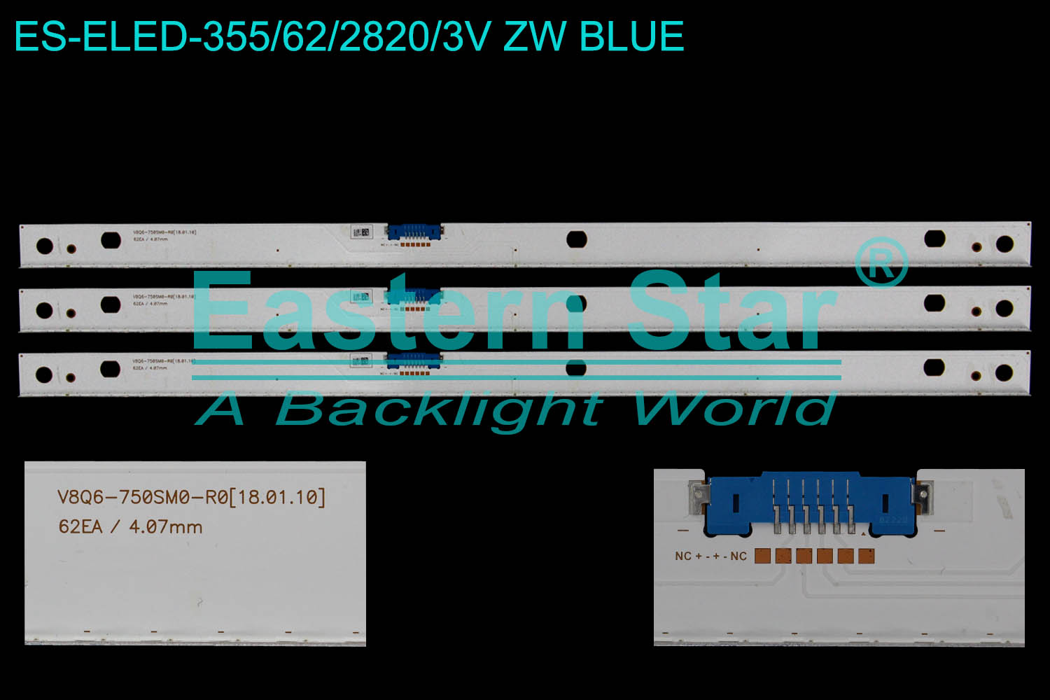 ES-ELED-355 ELED/EDGE TV backlight use for 75'' Samsung V8Q6-750SM0-R0  LED STRIPS(3)