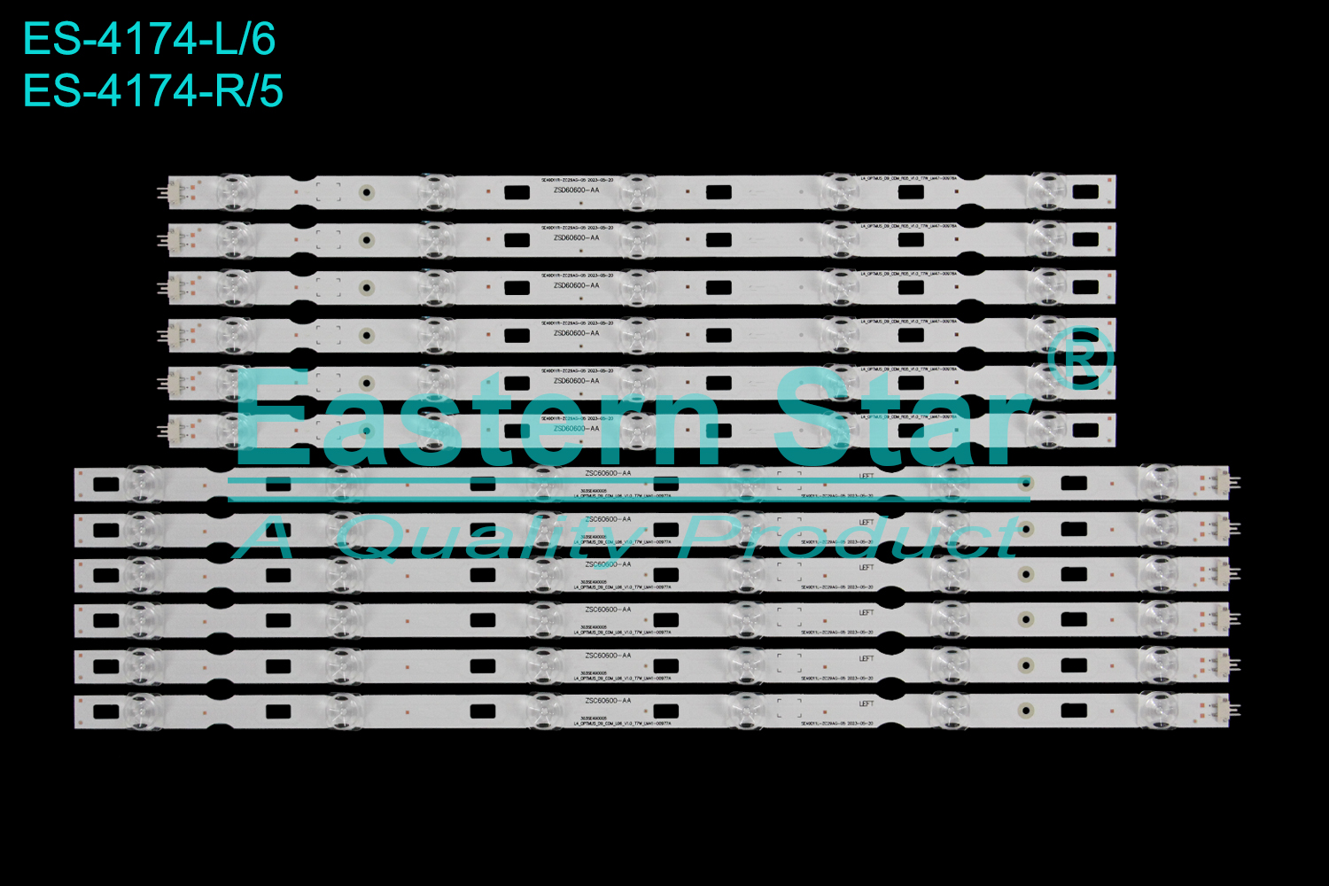 ES-4174 LED TV Backlight use for 49" Arcelik/Grundig 49GEU8955B L/R: ZSC60600-AA,303SE490005, L4_OPTIMUS_D9_CDM_L06_V1.0_T7W_LM41_00977A,SE49D11L-ZC29AG-05 2023-05-20  LED STRIP(12)