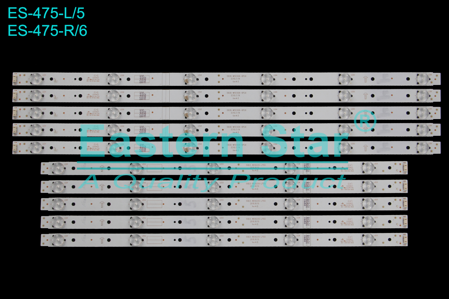 ES-475 LED TV Backlight use for Philco/Skyworth 55'' 5800-W55006-L/RP00 2016.01.19 Ver4.0 LED STRIPS(10)