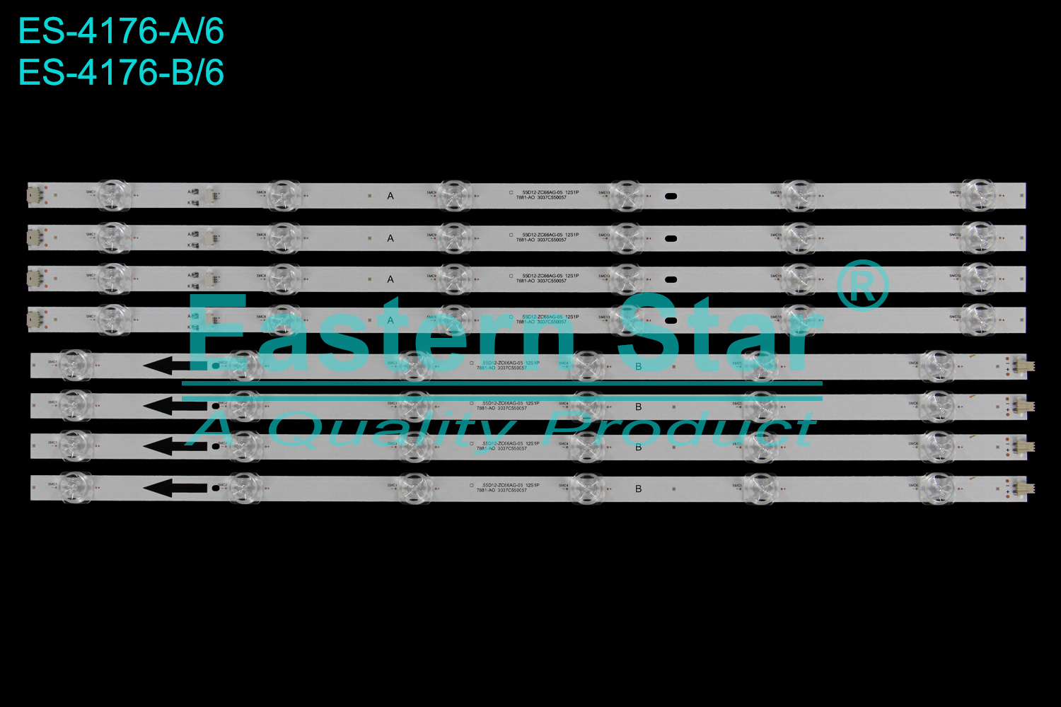 ES-4176 LED TV Backlight use for 55" Xiaomi L55M5-RK TCL55D12-ZC66AG-05 12SIP 7881-AO 3037C550057  LED STRIP(8)