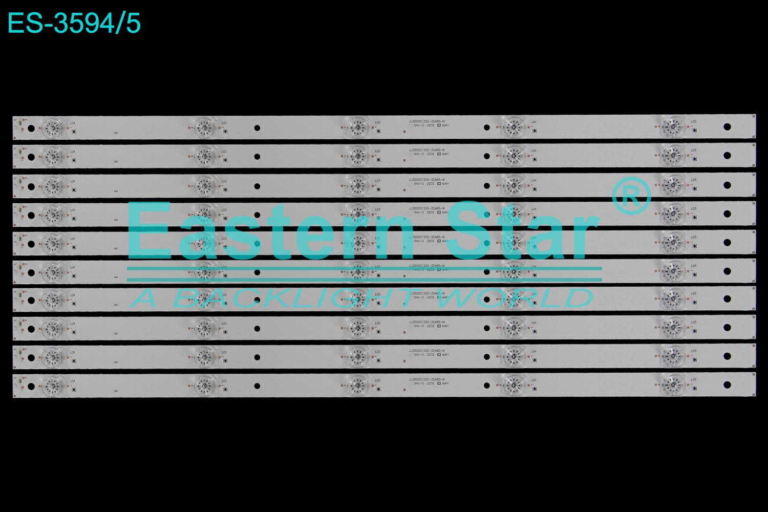 ES-3594 LED TV Backlight use for 55" 55D2UG/A/K/55D2U3000/55D2U3100 JL.D55051330-324BS-M  F55WJ30300510741-REV1.2 LED STRIP(10)