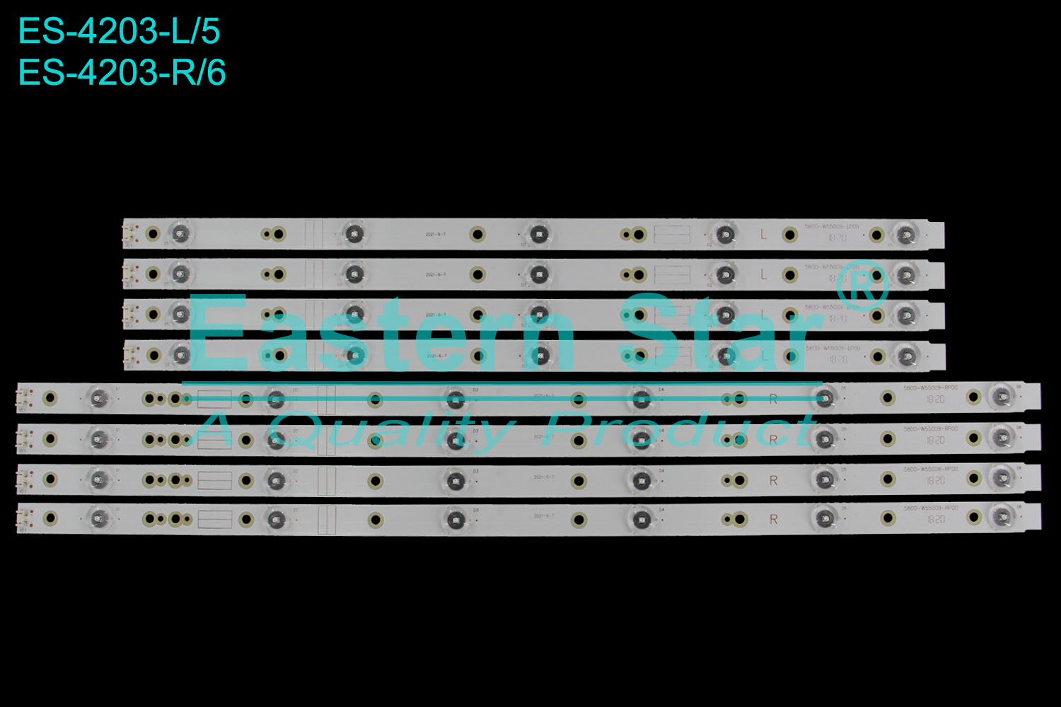 ES-4203 LED TV Backlight use for 55" Skyworth 55E5,KX55,55KX1  R:5800-W55009-RP00 L:5800-W55009-LP00  LED STRIP(8)