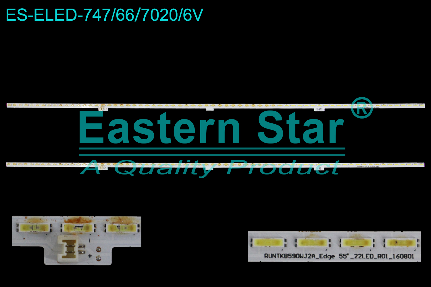 ES-ELED-747 ELED/EDGE TV backlight use for 55''  Sharp LC-55US45 RUNTKB590WJ2A_Edge 55''_22LED_R01_160801 LED STRIPS(2)