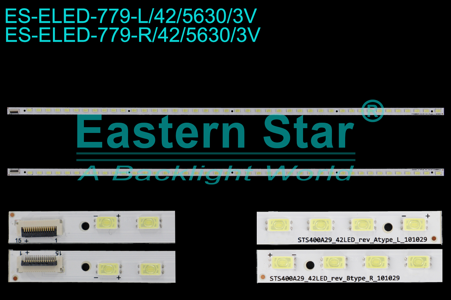 ES-ELED-779 ELED/EDGE TV backlight use for 40'' Sony KDL-40HX720 STS400A29_42LED_rev_Atype_L_101029 STS400A29_42LED_rev_Btype_R_101029  LJ64-02884A  LED STRIPS(2)