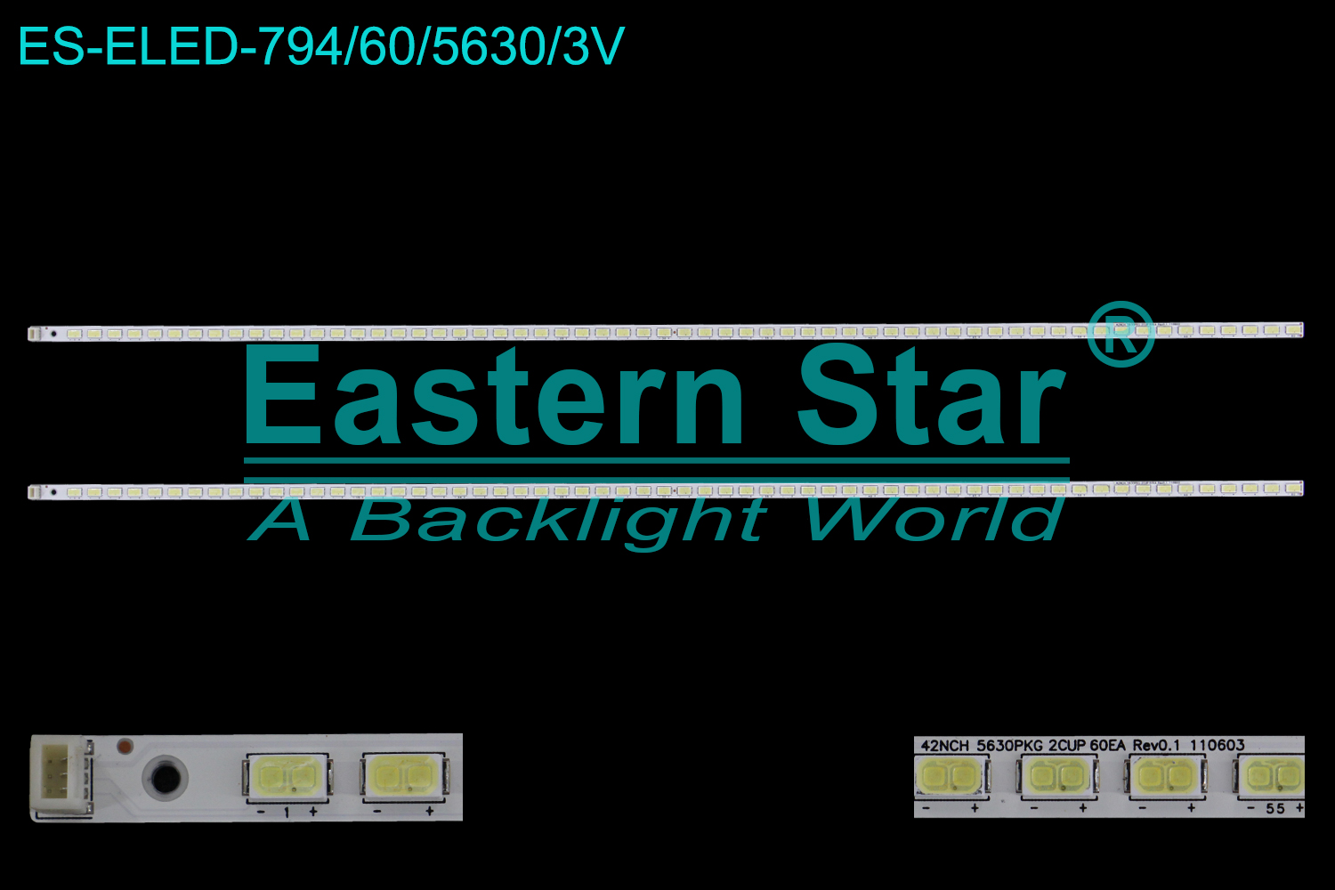 ES-ELED-794 ELED/EDGE TV backlight use for 42'' Lg 42LV3550 42INCH 5630PKG 2CUP 60EA Rev0.1 110603, 74.42T13.004-0-CS1  , 74.42T13.001-0-CS1 LED STRIPS(2)