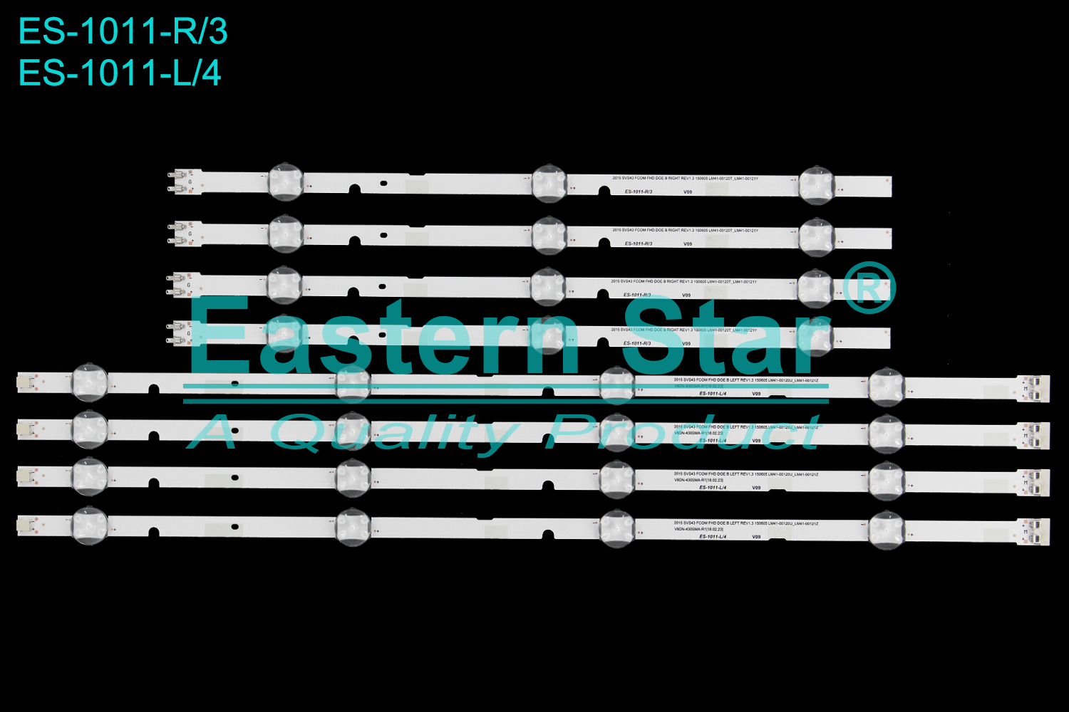 ES-1011 LED TV Backlight use for Samsung 43'' 43j5850/LH43DBJPLGC/RU 2015 SVS43 FCOM FHD DOE B RIGHT REV1.1 150605 LM41-00120T_LM41-0012Y/Z LED STRIPS(8)