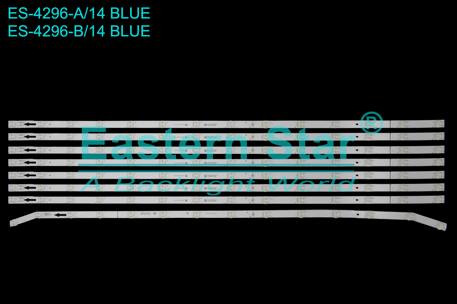ES-4296 LED TV Backlight use for 55" Xiaomi L55M6-6ESG  A: 55D8000Q SCBC A-A17 55HR332M1 4A2 V0 4C-LB550T-HR1AA B: 55D8000Q SCBC B-A17 55HR332M1 4B2 V0 4C-LB550T-HR1AB LED STRIP(8)