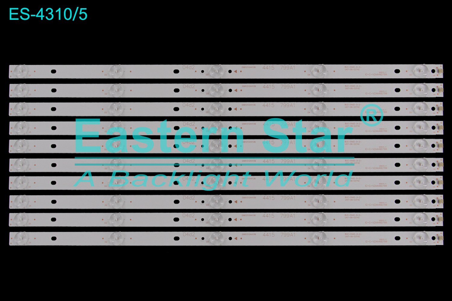 ES-4310 LED TV Backlight use for 49" Xiaomi  L49M5-AZ L49M5A9 BUC-04d2-2-2-U47-06-03142 IC-C-VZAA49D799 4415 799A1 0981010AA106  LED STRIP(10)